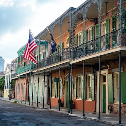 Stay in the heart of classic New Orleans, just a five-minute drive from Boulevard St