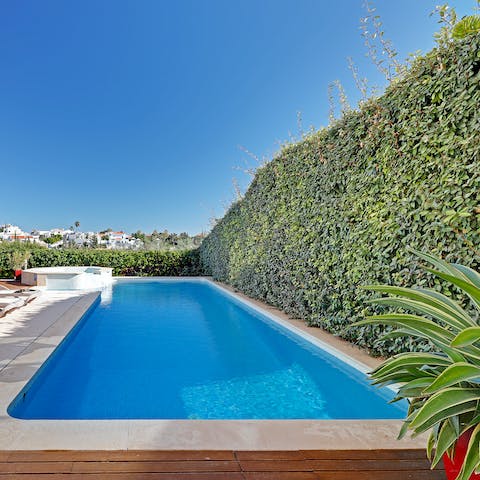 Swim laps or splash about in your private swimming pool