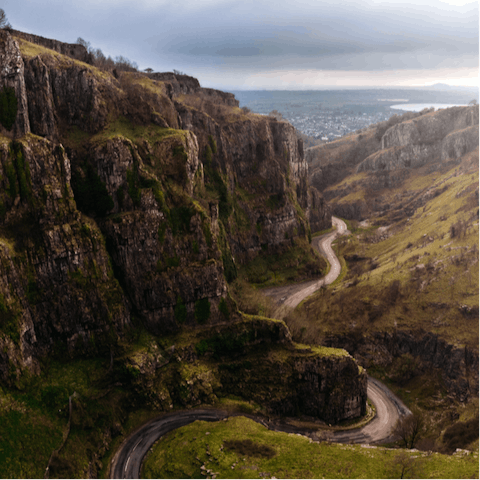 Hike the picturesque Cheddar Gorge, it's a ten-minute drive away