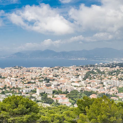 Relish sea views above Cannes from the tiered garden
