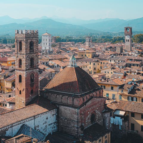 Visit the historic town of Lucca – a thirty-five-minute drive away