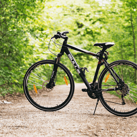 Hire a bike to explore the stunning woodlands surrounding the holiday village