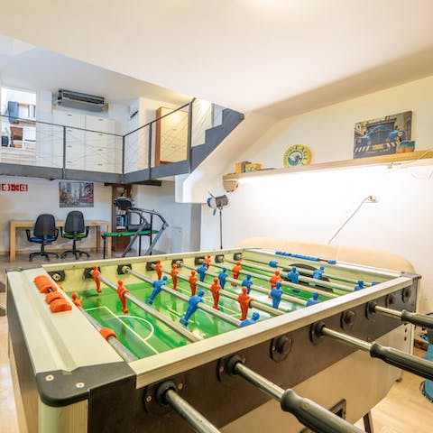 Unwind with a few games of foosball in the evenings 