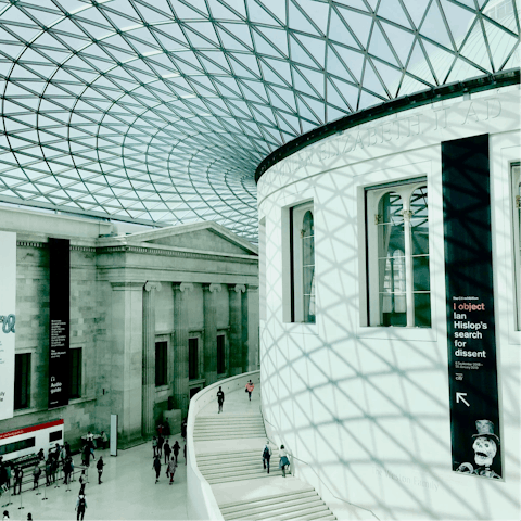 See the curated exhibitions at The British Museum, only a short walk away