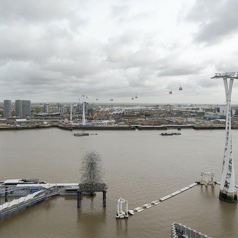 Take in the vistas over the River Thames and the London Cable Car
