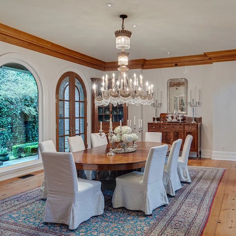 Host a lavish dinner in the fancy dining room