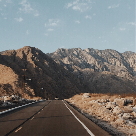 Hit the road with a ride into Palm Springs, 3 miles away