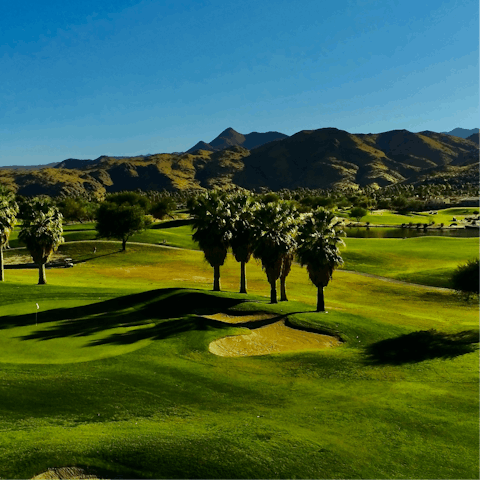 Enjoy leisurely rounds of golf on the nearby courses