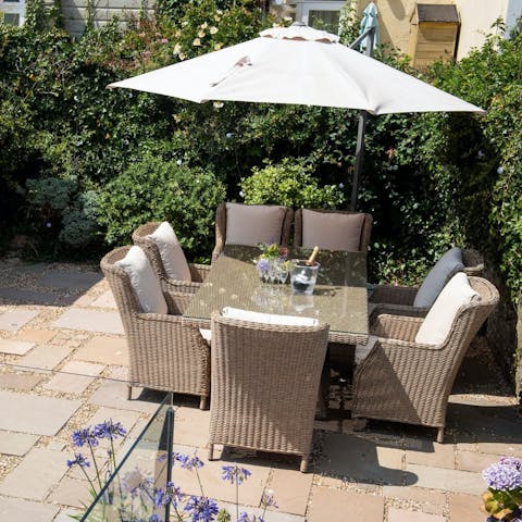 Treat yourself to a few glasses of Prosecco in the garden