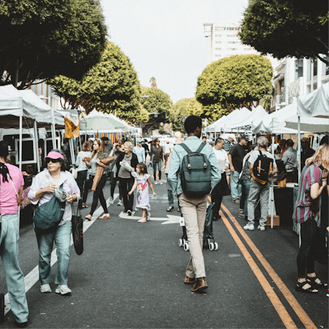 Spend Saturdays in summer at Smorgasburg – the food market is a three-minute walk away