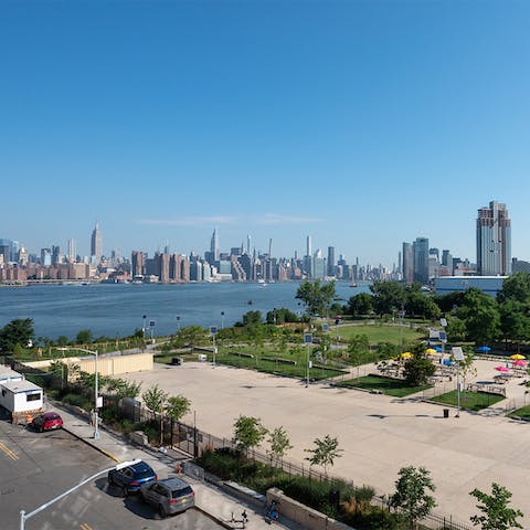 Enjoy the unobstructed views of Manhattan from your private terrace