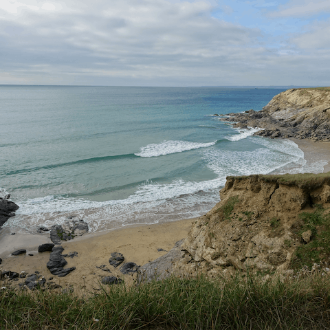 Head to the Cornish coast (less than two miles away) to visit stunning beaches