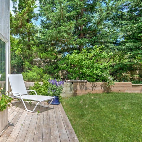 Relax on the deck and enjoy the serene, private garden