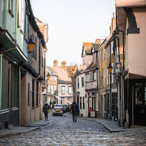 Walk to Norwich city centre and admire its cathedral