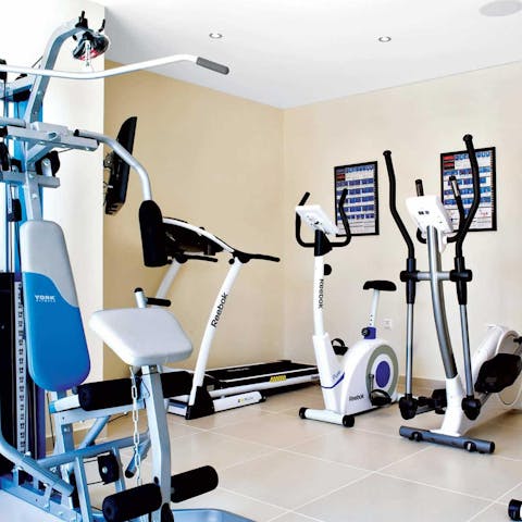 Work out in the fully-equipped gym