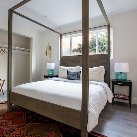 Bag the master bedroom and sleep in a four-poster bed
