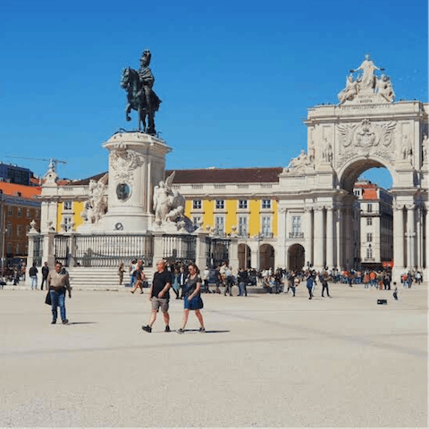 Have a stroll around Praça do Comércio, under a ten-minute walk away