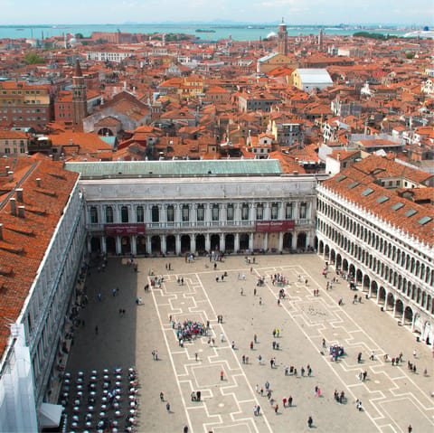 Explore all of the sights around San Marco Square, an eight-minute walk away 