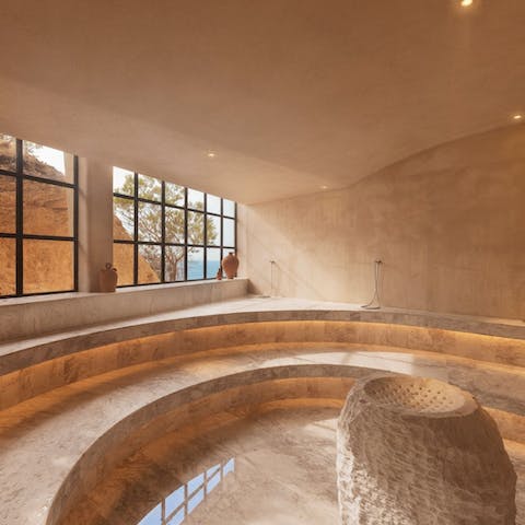 Indulge in a spa session at the onsite hammam