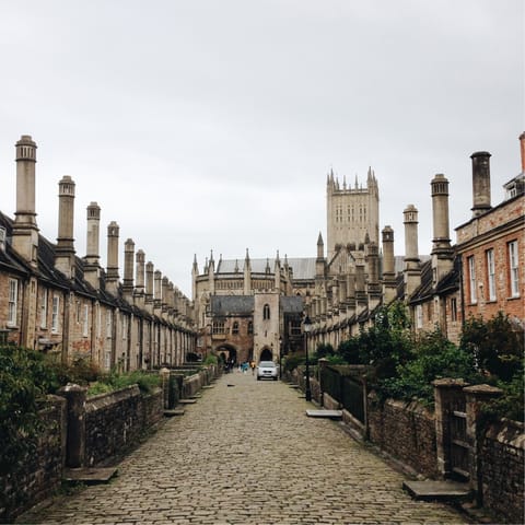Wander through the charming city of Wells – England's smallest city is a forty-minute drive
