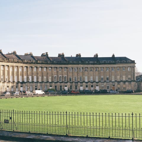 Marvel at the eye-catching Georgian architecture on display in the beautiful city of Bath, just over an hour away