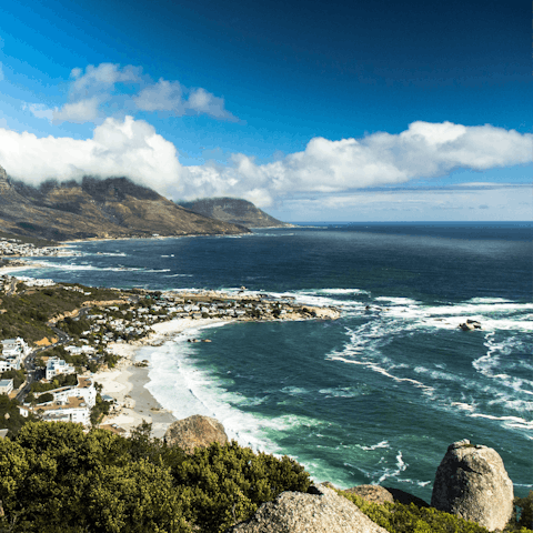 Bask in the sun and sea air at nearby Camps Bay, around 3 km from your villa