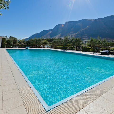 Take a swim in the private pool as the Sicilian sun warms your skin