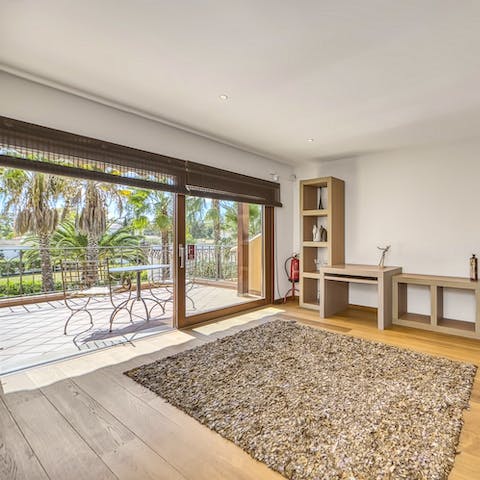 Enjoy breakfast on the sun-drenched terrace