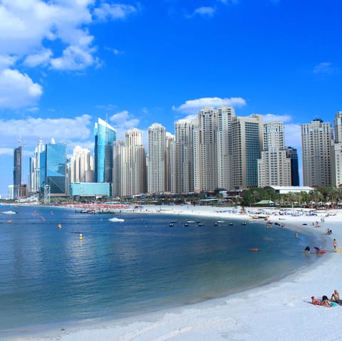 Discover Dubai's famous white sand beaches and crystal clear waters