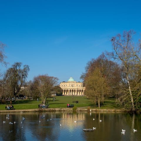 Spend the afternoon having lunch in Cheltenham, a thirty-minute drive away