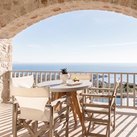 Savour complimentary breakfasts from the sea-facing private terrace