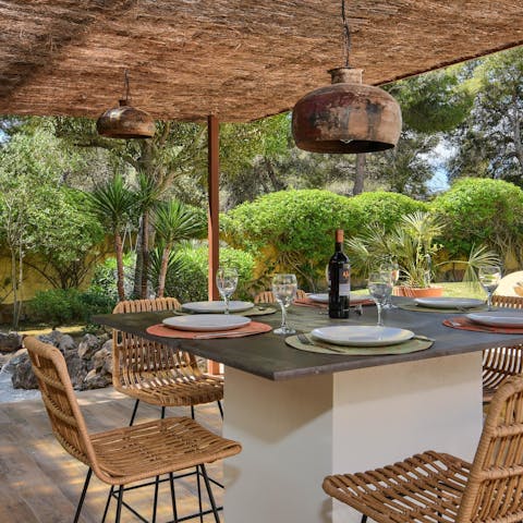 Cook up a storm in the outdoor kitchen and dine alfresco