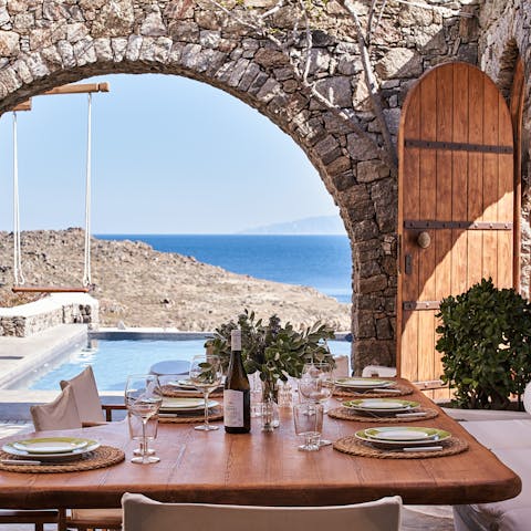 Dine alfresco, as the sea provides the perfect backdrop