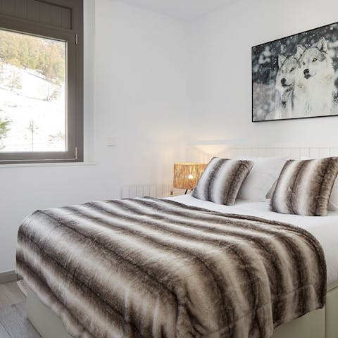 Sip your morning coffee in bed, taking in the views of the slopes