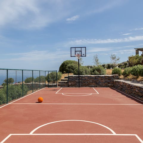 Head to the basketball court for a friendly game or two