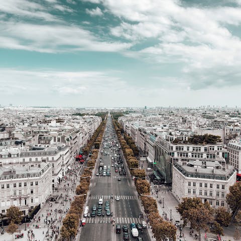 Shop along the iconic Champs-Élysées, a five-minute walk away