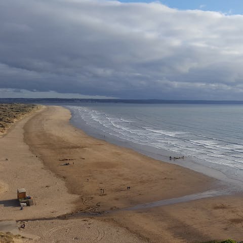 Stretch your legs along Saunton Sands – a direct path gets you there in just five minutes
