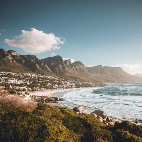 Hit the dazzling shores of Camps Bay, just a ten-minute drive away