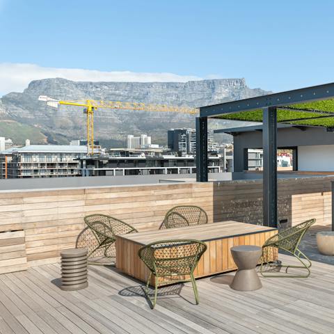 Fire up the shared barbecues on the communal terraces with jawdropping views of Table Mountain