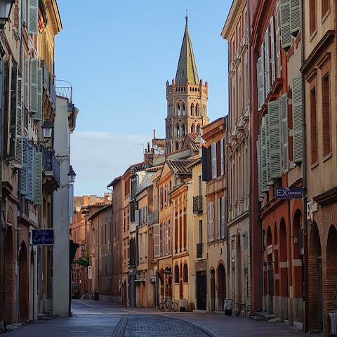 Explore the romantic city of Toulouse and its pink-hued winding streets, fascinating museums, and historical sights