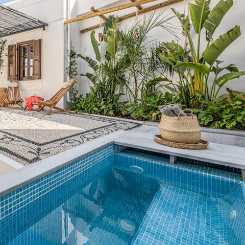 Cool off in the courtyard plunge pool