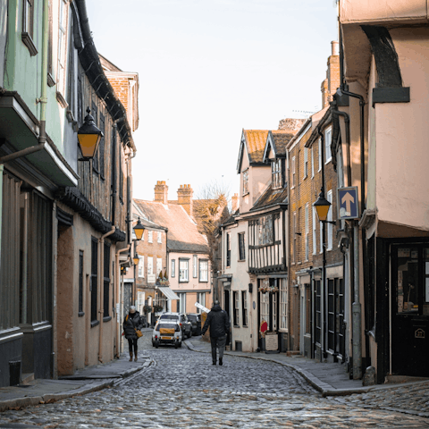 Take the thirty-minute drive into Norwich and enjoy an afternoon of shopping