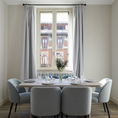 Serve up Milanese cuisine in the light-filled dining area