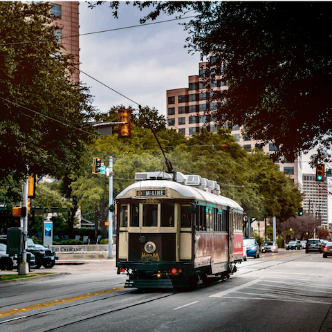 Take a trip on the Mckinney Avenue Trolley – catch it from the St Paul at Federal  stop