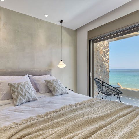 Wake up to the sound of the lapping waves outside your window