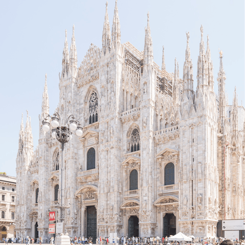 Take a leisurely walk to the Duomo di Milano, twenty-six minutes away