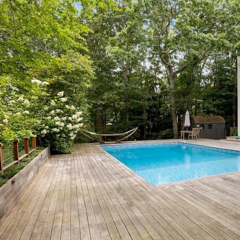 Step out into the abundant garden and enjoy a refreshing swim in the pool