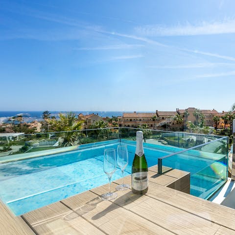 Take a relaxing dip in the private plunge pool and admire the Mediterranean views
