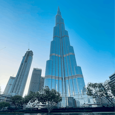 Stroll over to Downtown Dubai for a closer look at the tallest building in the world