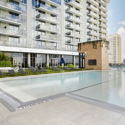 Bask in the Florida sun next to the rooftop pool